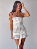 LaPose Mirabella Polka Dot Mini Dress - White Polka Dot