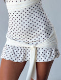 LaPose Mirabella Polka Dot Mini Dress - White Polka Dot