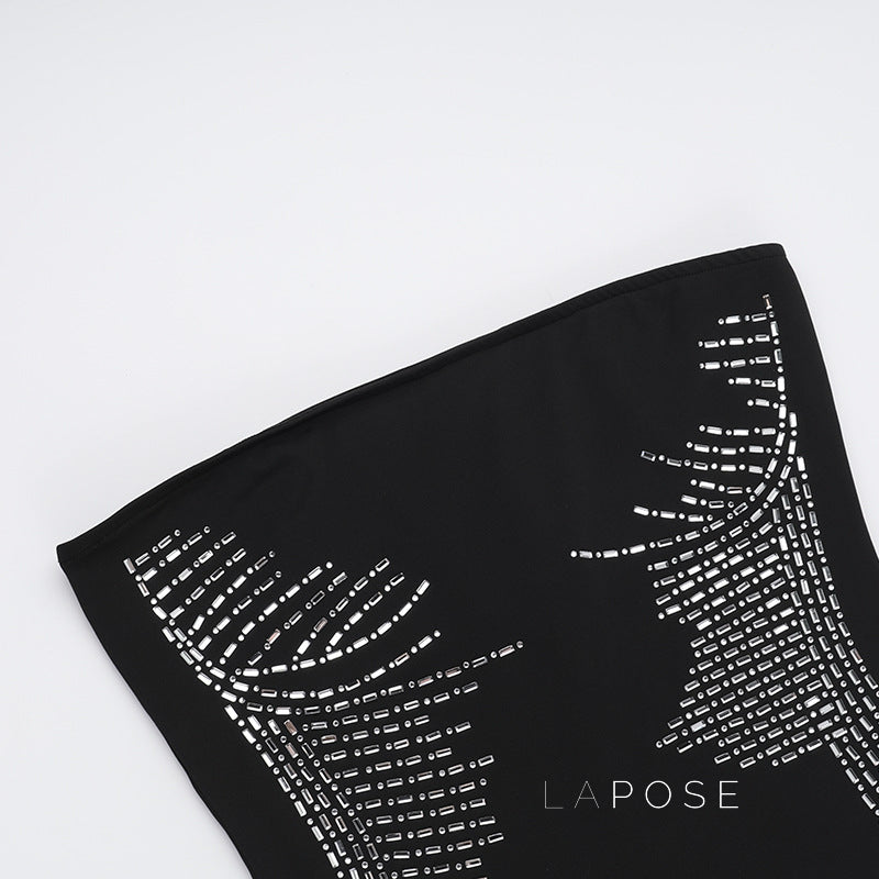 Miracle Rhinestone Slit Dress [E06YB2US]