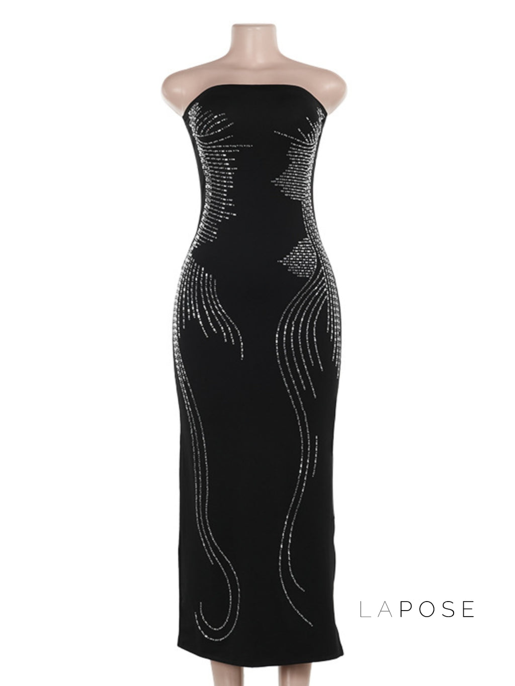 Miracle Rhinestone Slit Dress [DC8BLL9J]