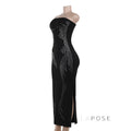 Miracle Rhinestone Slit Dress [A5FRL24A]