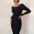 Mireille Backless Ruched Long Dress [A0CFB0C4]