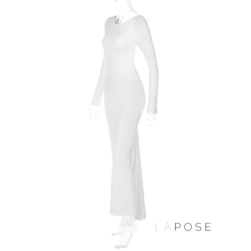Mireille Backless Ruched Long Dress [QUNN8JQ5]