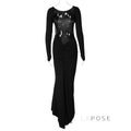 Mireille Backless Ruched Long Dress [KK7OKODR]