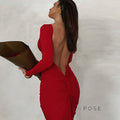 Mireille Backless Ruched Long Dress [0514VSKT]