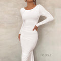 Mireille Backless Ruched Long Dress [4UWVX7X2]