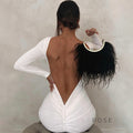 Mireille Backless Ruched Long Dress [KPS4EFS9]