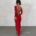 Mireille Backless Ruched Long Dress [5JWJLQLX]