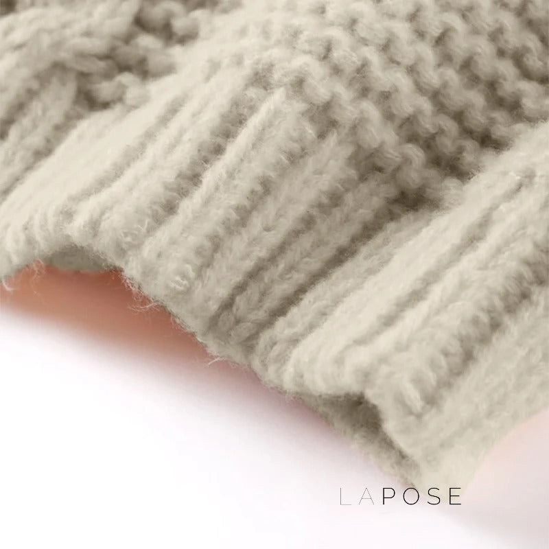 Miyanna Cable Knit Lantern Sweater [0LZ4LBWZ]