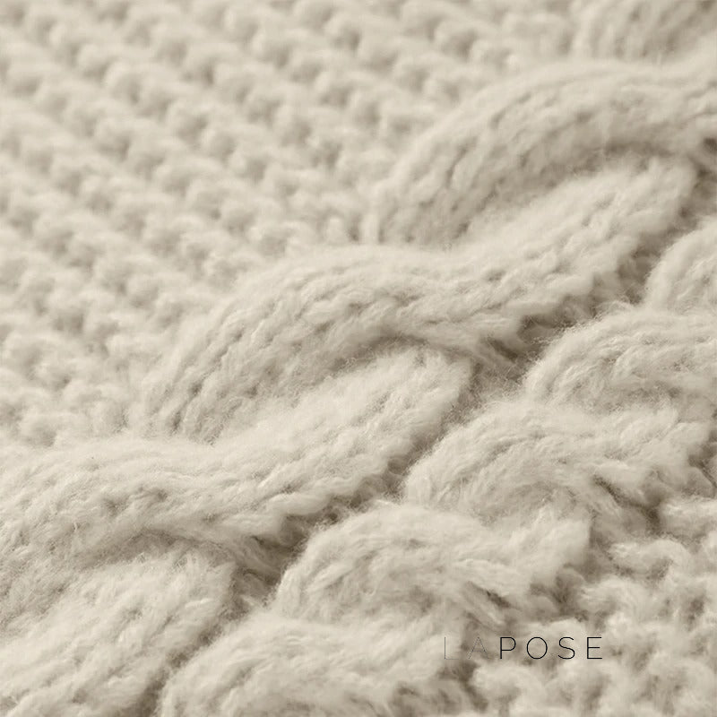 Miyanna Cable Knit Lantern Sweater [PU4EIGOV]