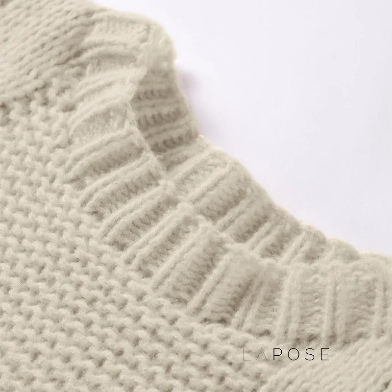 Miyanna Cable Knit Lantern Sweater [QECJBM5H]