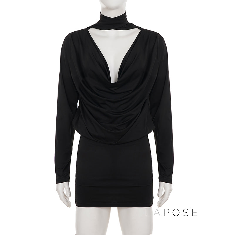 Monica Collared Bodycon Mini Dress [H8TUGRNK]