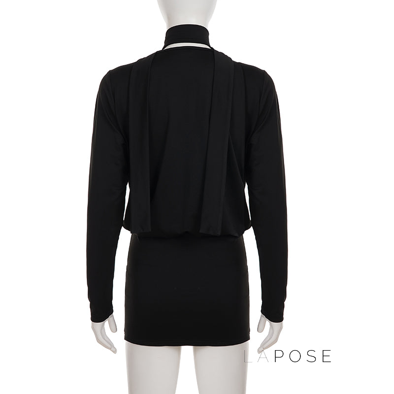 Monica Collared Bodycon Mini Dress [ISOJHNDW]