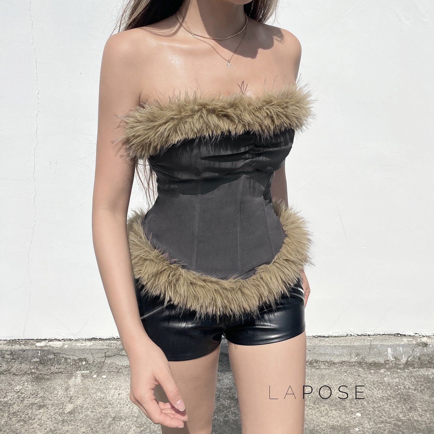 Montserrat Faux Fur Halter Top [0CMGSCXE]