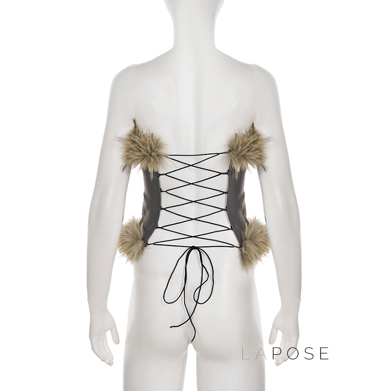 Montserrat Faux Fur Halter Top [IIPP0K9G]