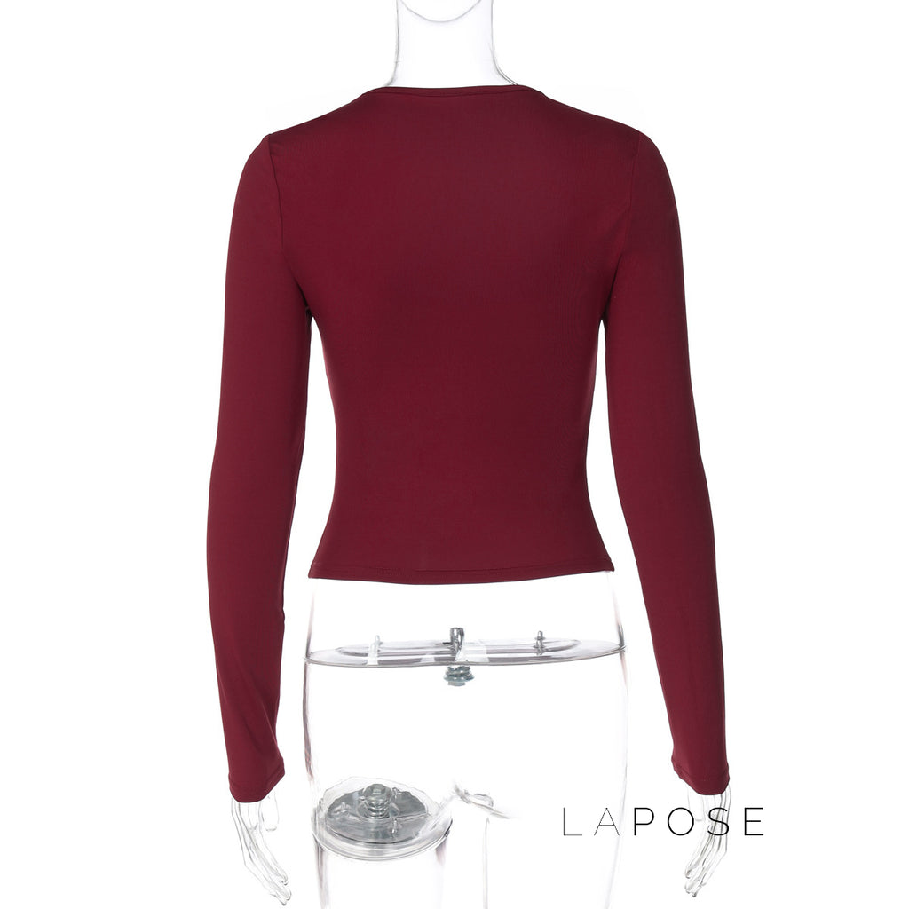 Morghan Lace Asymmetric Crop Top [I9K9MGRR]