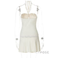 Mulan Lace Halter Mini Dress [J72RITEA]