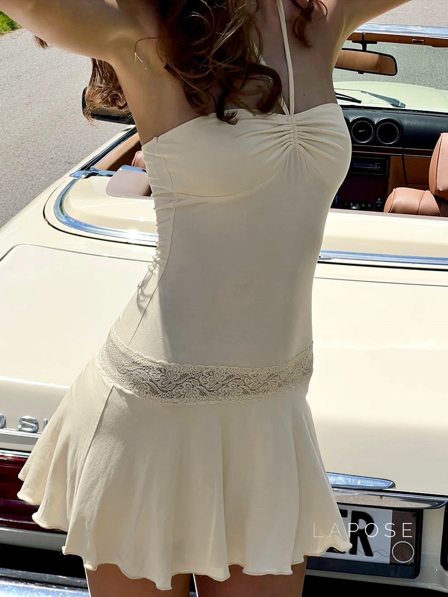 Mulan Lace Halter Mini Dress [RD1UCJPA]
