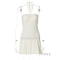 Mulan Lace Halter Mini Dress [KRAT3I28]