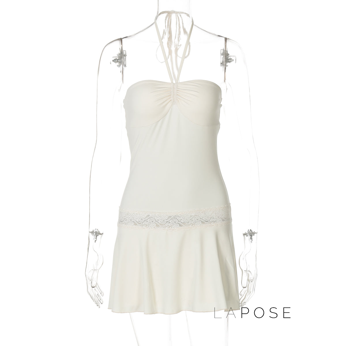 Mulan Lace Halter Mini Dress [KRAT3I28]