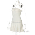 Mulan Lace Halter Mini Dress [DS1UEQOO]