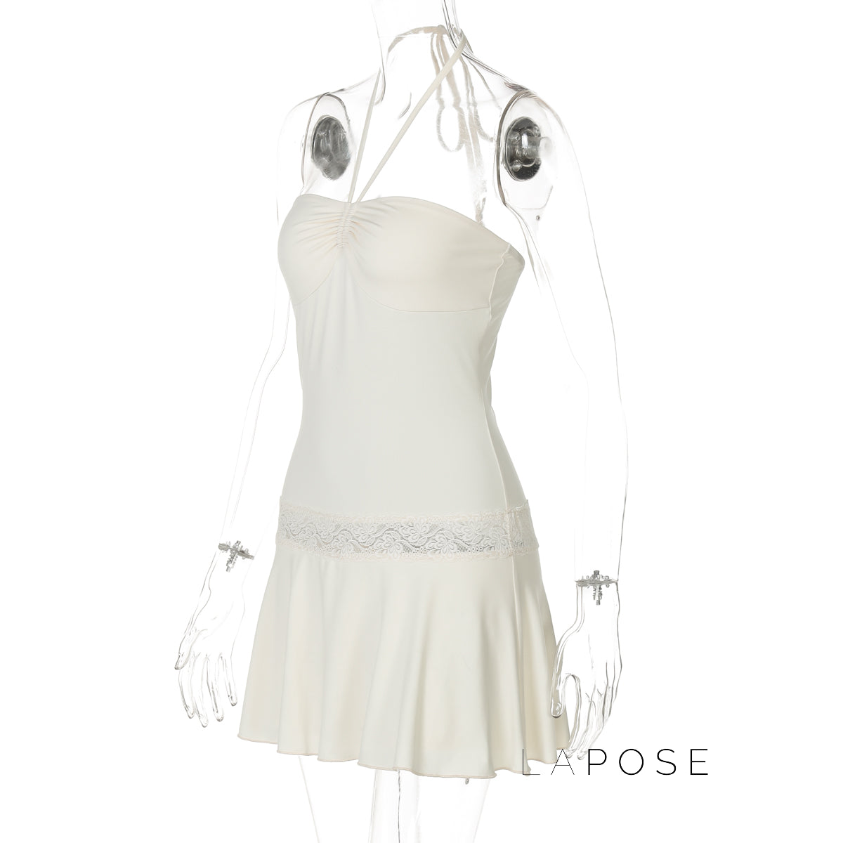 Mulan Lace Halter Mini Dress [DS1UEQOO]