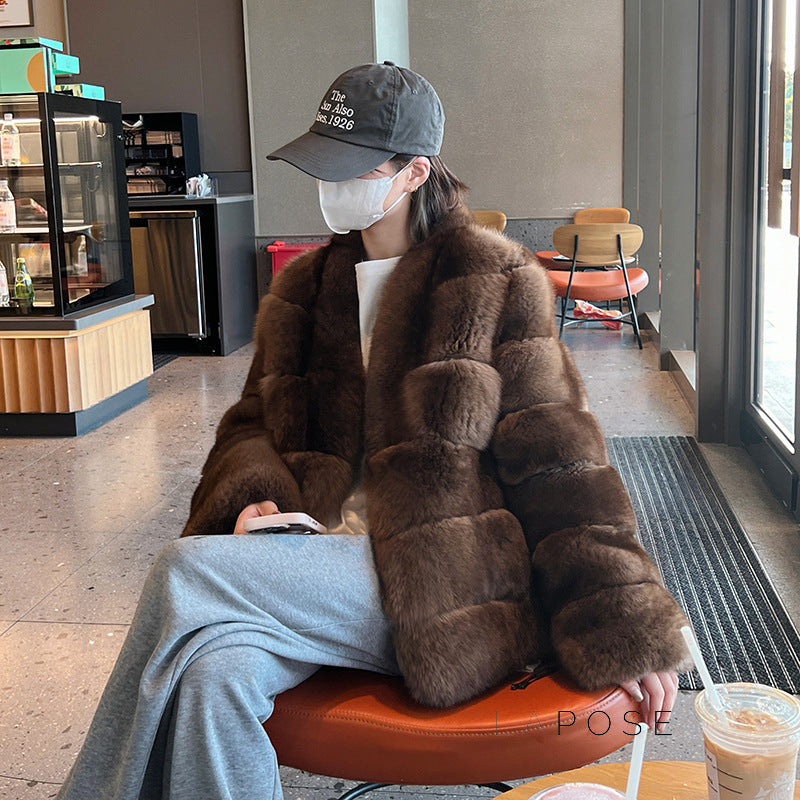 Mumtaz Elegant Faux Fur Jacket [6REYPD1U]