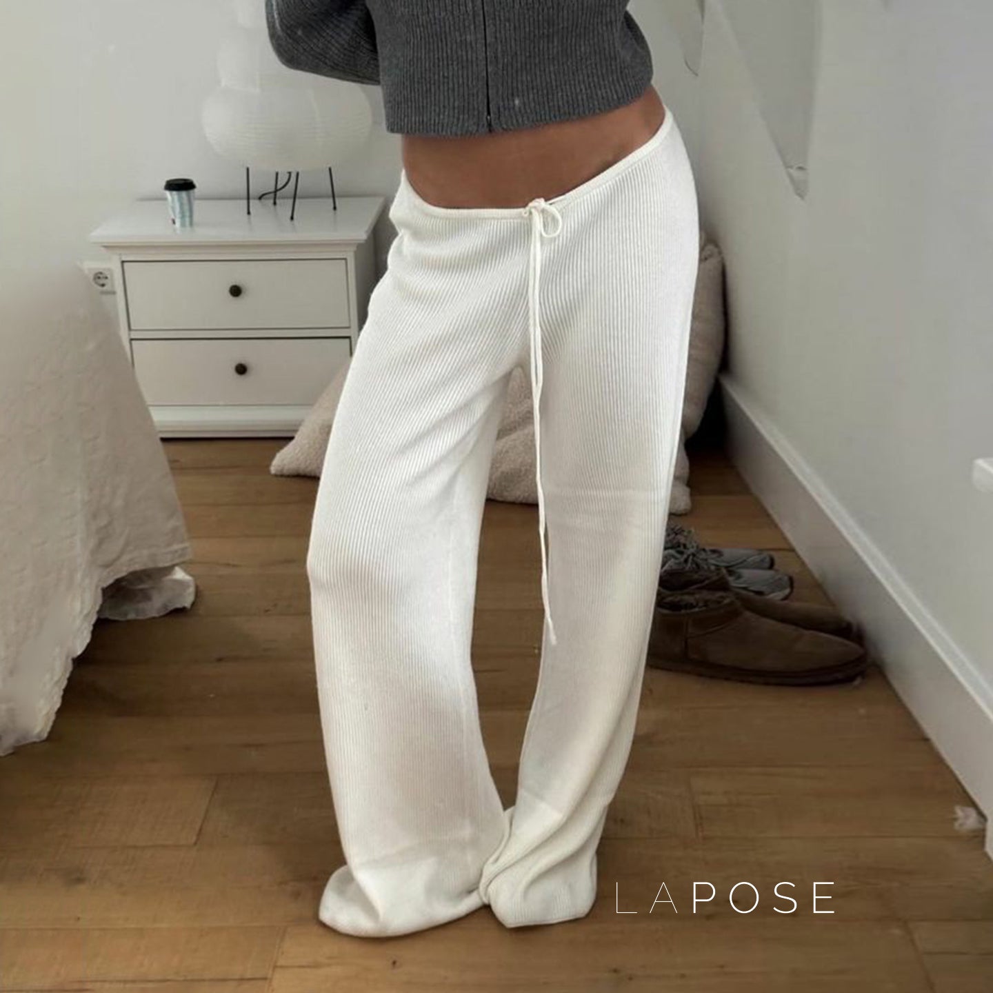 Mumtaz Ribbed Wide-Leg Knit Pants [CKOTQWK5]