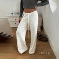Mumtaz Ribbed Wide-Leg Knit Pants [ULCTBWVG]
