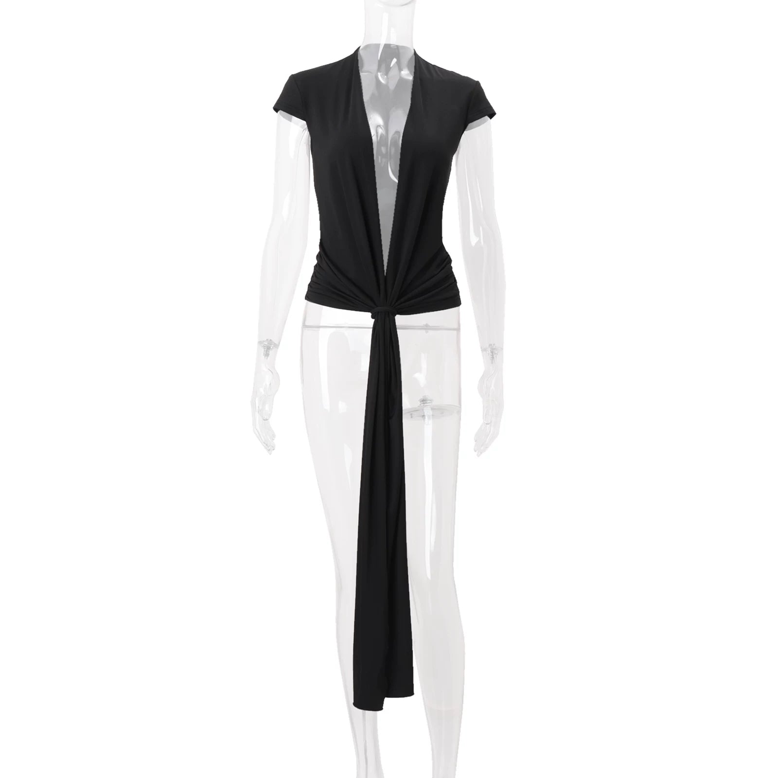 LaPose - Myra Plunging Tie-Front Top