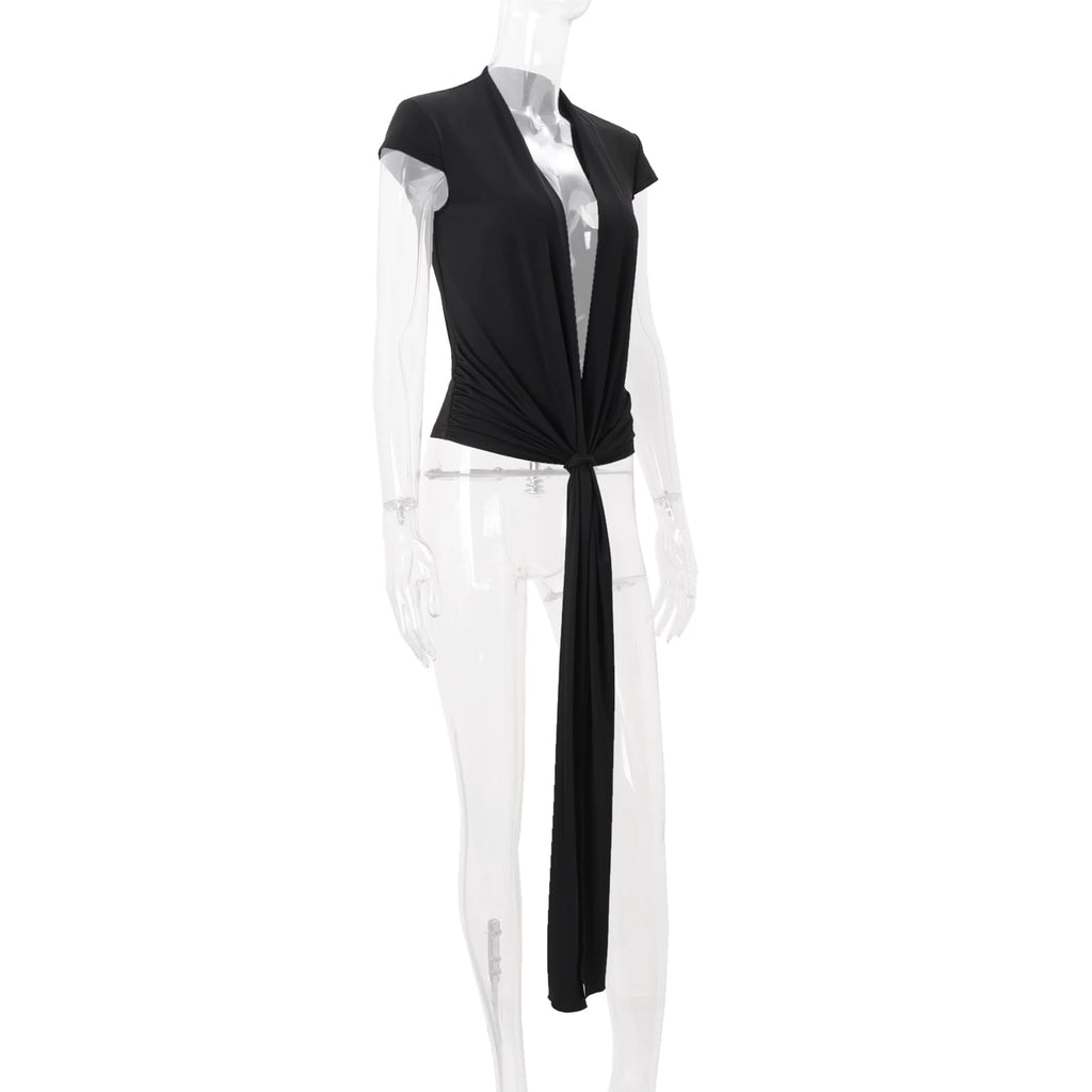 LaPose - Myra Plunging Tie-Front Top