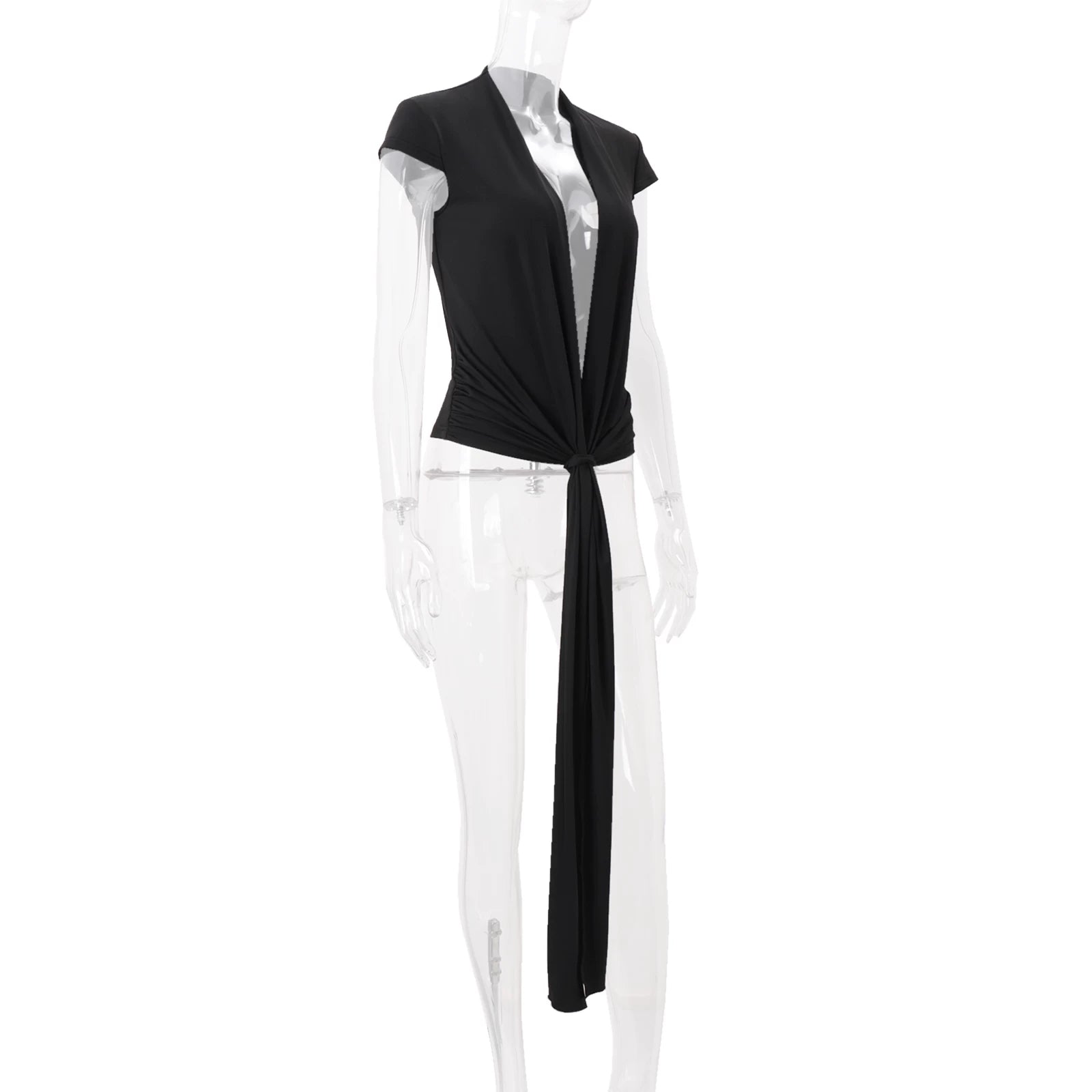 LaPose - Myra Plunging Tie-Front Top