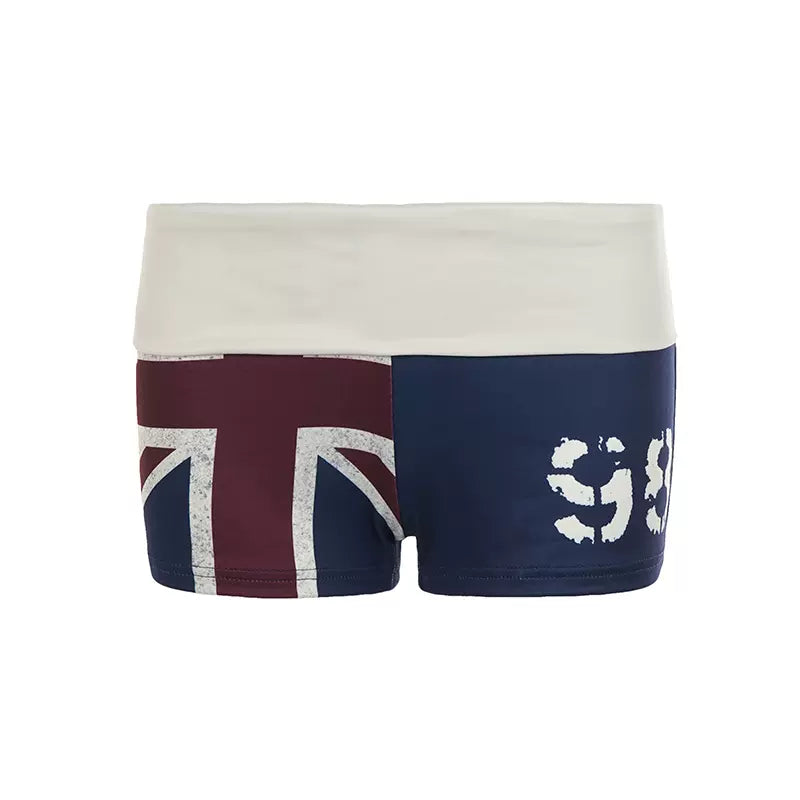 LaPose - Nadeen Low Rise Foldover Shorts - Blue Color