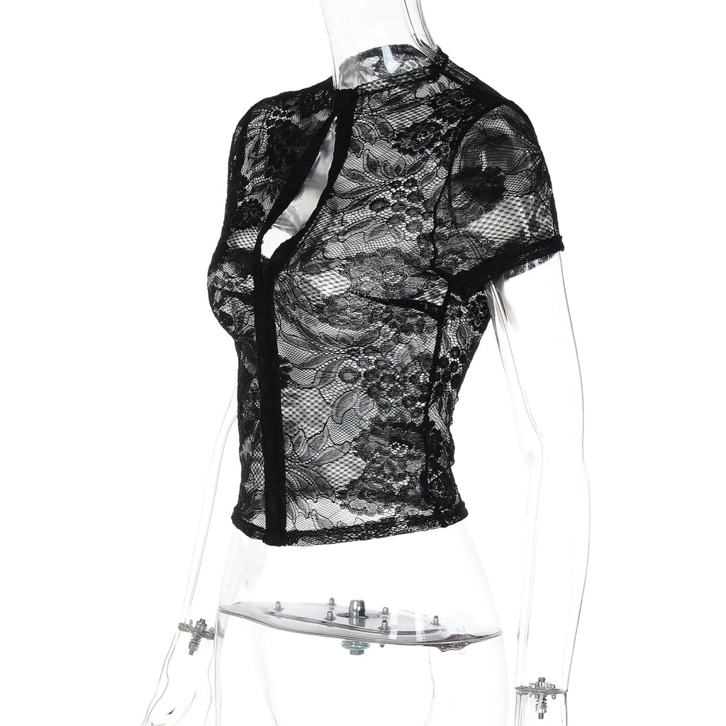 LaPose - Nainika Lace Hook-and-Eye Top
