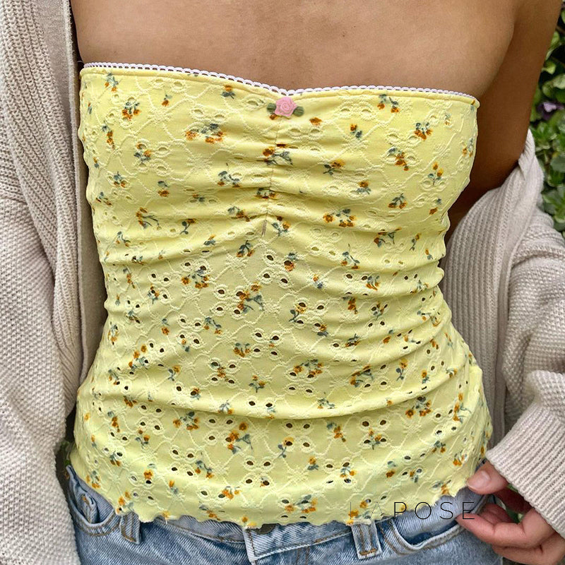 Naiya Floral Tube Top [ZYXFT8BQ]