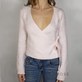 Nalayah V-Neck Tie Knit Top [JTK7T1F5]