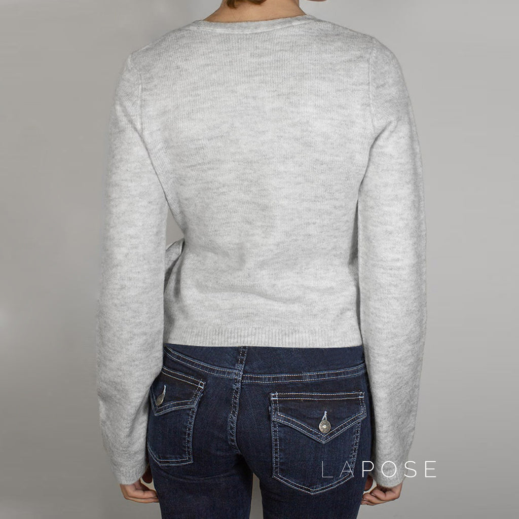 Nalayah V-Neck Tie Knit Top [KU65837P]