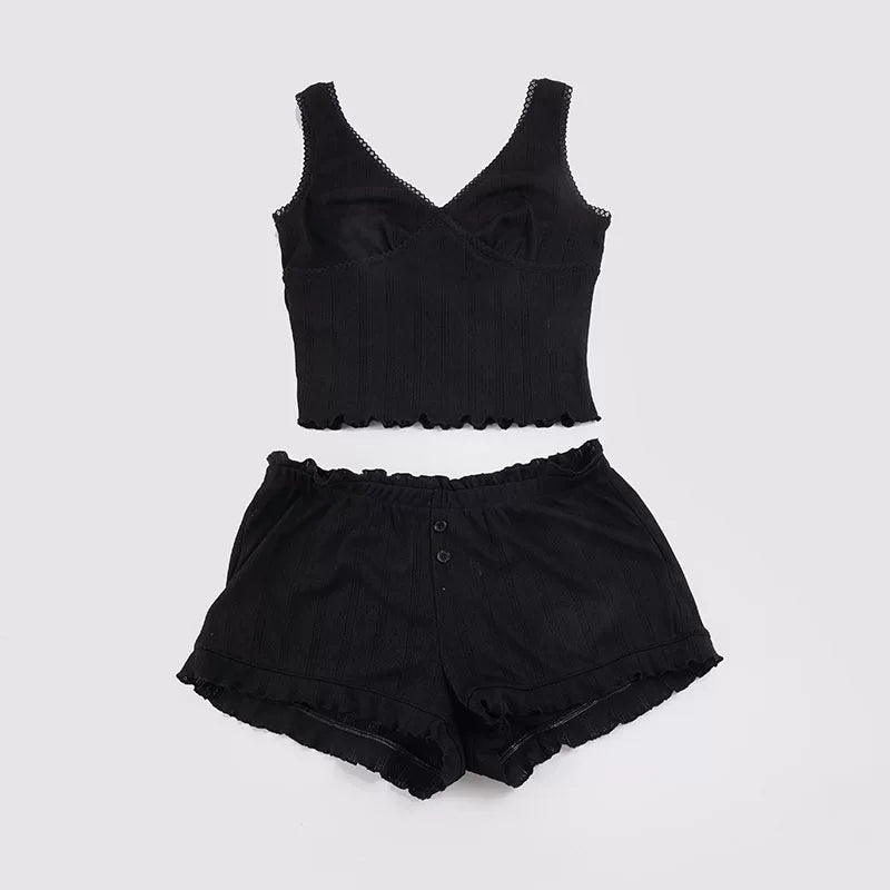LaPose - Nariah Lace Trim Shorts Set