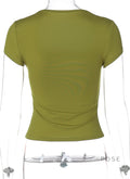 Nasra Flutter Sleeve Crop Top [BF76FMT4]