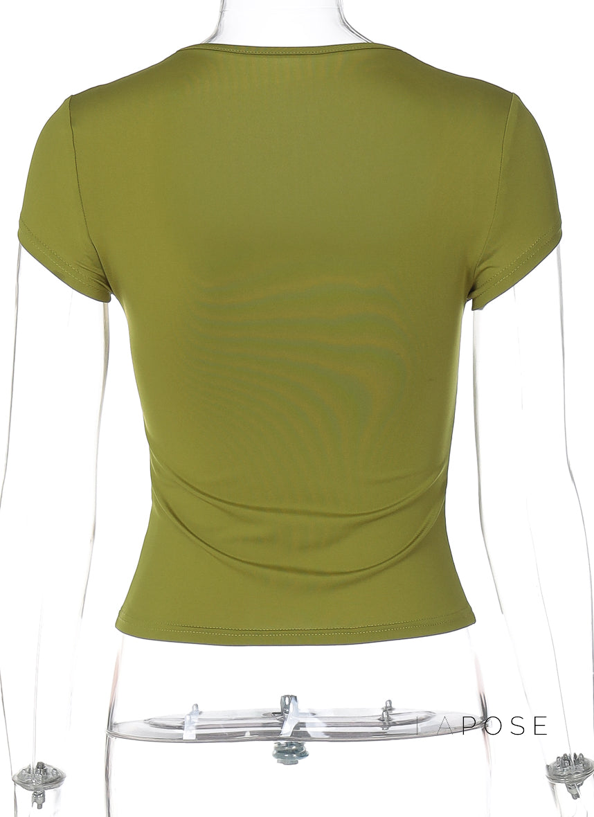 Nasra Flutter Sleeve Crop Top [BF76FMT4]