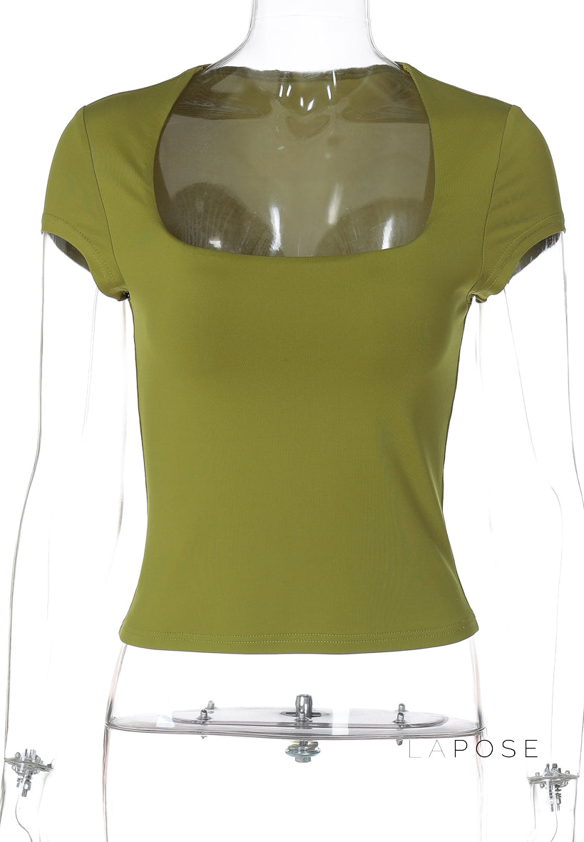 Nasra Flutter Sleeve Crop Top [YC8IE9GP]