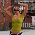 Nasra Flutter Sleeve Crop Top [LTD4GL1P]