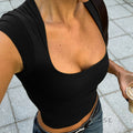 Nasra Flutter Sleeve Crop Top [EZ5ACMXZ]