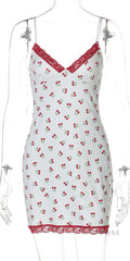 Nataleigh Cherry Lace Mini Dress [1XS4LYMB]