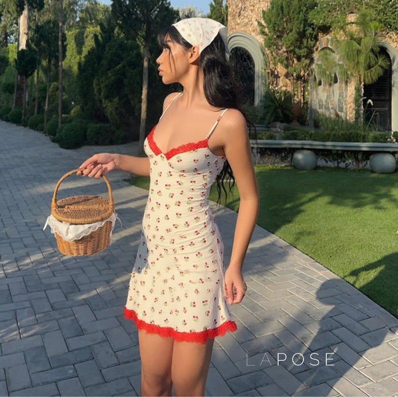 Nataleigh Cherry Lace Mini Dress [ZRZ2R6E3]