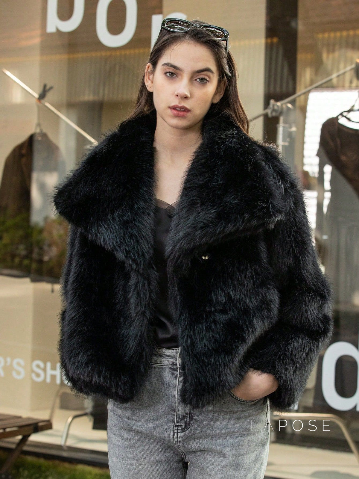 Nathalia Faux Fur Lapel Jacket [KRTDCA6Y]