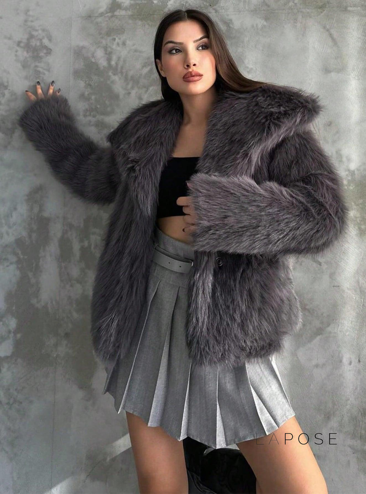 Nathalia Faux Fur Lapel Jacket [ZO4W4Y1C]