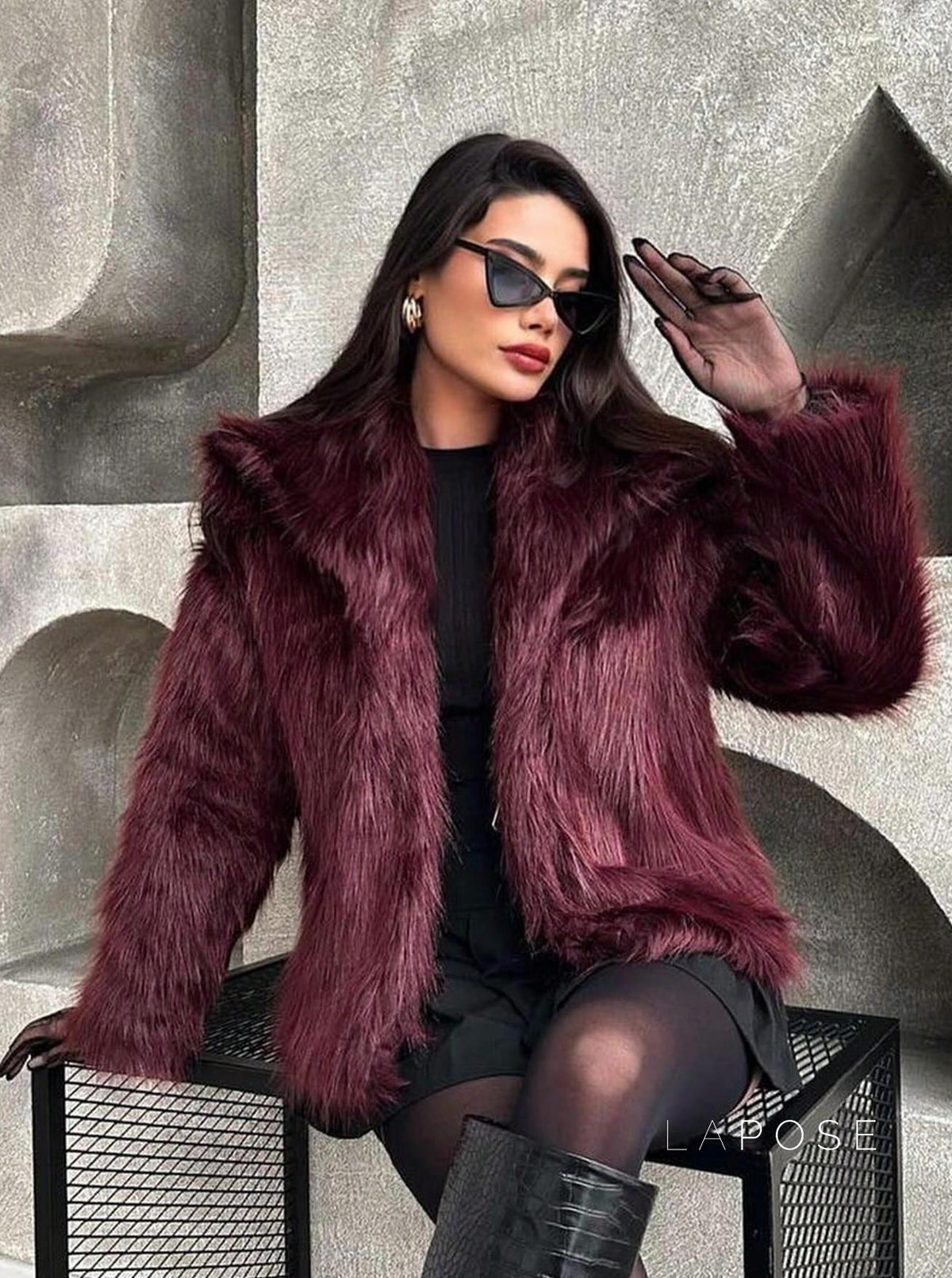 Nathalia Faux Fur Lapel Jacket [HYZWZXVF]