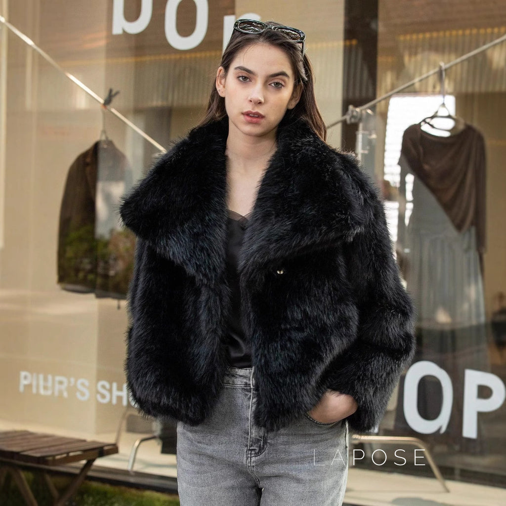 Nathalia Faux Fur Lapel Jacket [BYJR0A9B]