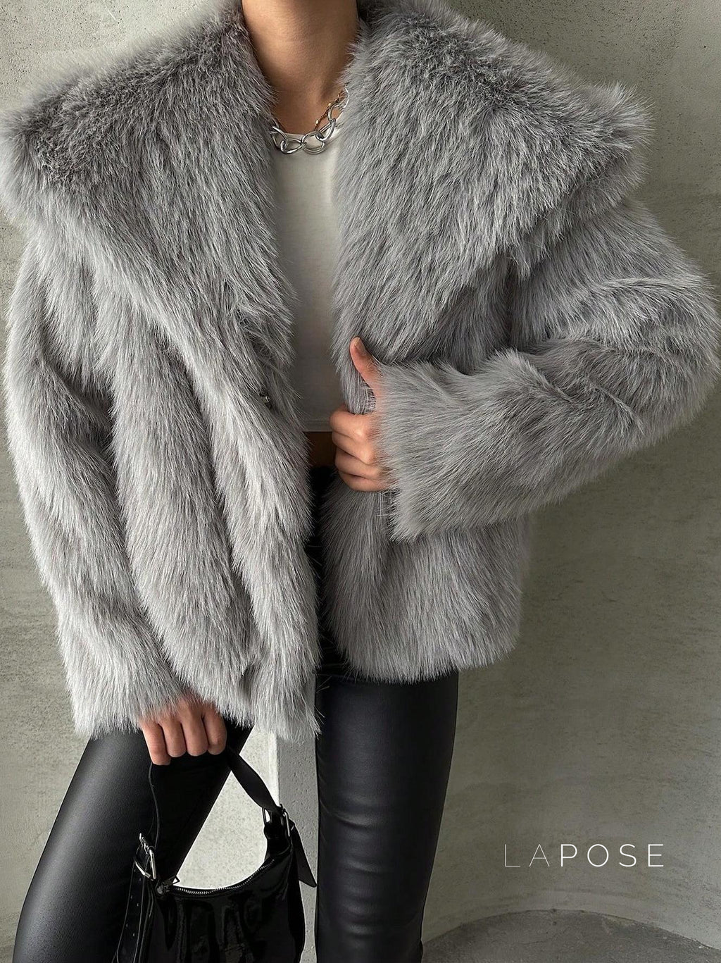 Nathalia Faux Fur Lapel Jacket [AGWATNSR]